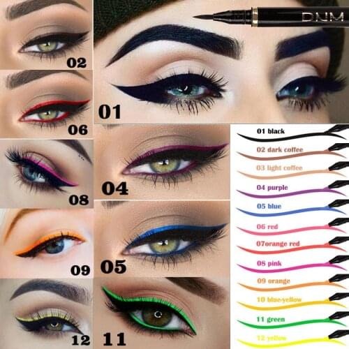 DNM 1Pcs Colorful Matte Liquid Eyeliner Pencil Waterproof Smudge-proof Pigment Party Blue White Eye Liner Cosmetic Tools