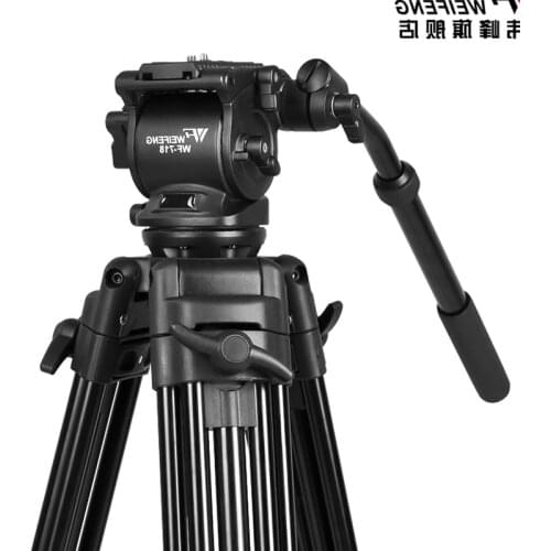 WF718 Professional Video Tripod DSLR Camera Heavy Duty Tripod with Fluid Pan Head 1.8m high Load 8kg WF-718 better than JY0508