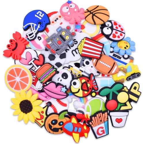 CSBL Cartoon Color Cloud PVC Flexible Glue Shoe Buckle Hole Shoes Eva Sandals Flower Embroidery Shoes Decoration Customization