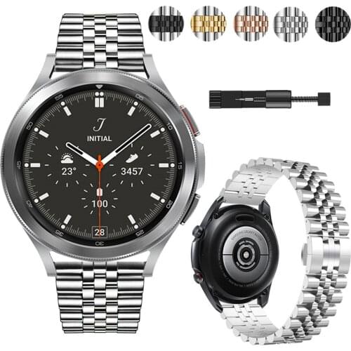 For Samsung Galaxy Watch 4 band 44mm/40mm Galaxy Watch 4 Classic Band 46mm/42mm Watch3 41mm/45mm Stainless Steel Strap 20mm 22mm