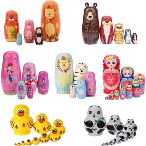 27 Styles Boys Girls Wooden Matryoshka Dolls Toys Russian Nesting Dolls Best Wishes Kids Christmas New Year Gift Handmade Crafts