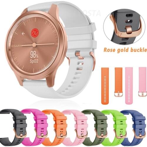 18 20 22mm Silicone Watchband Strap For Garmin Venu 2S 2/GarminMove 3 Luxe Style/Vivoactive 3S 4S 3 4 Band Smart Watch Bracelet