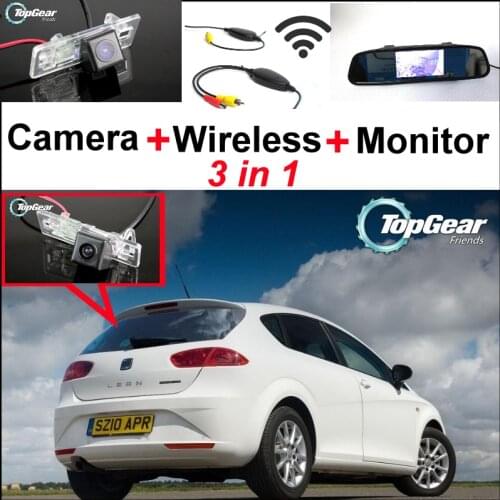 3in1 Special WiFi Camera + Wireless Receiver + Mirror Screen Monitor Rear View BackUp Parking System For SEAT Leon MK2