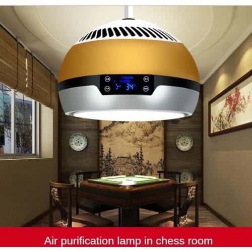 LED Ceiling Fan Light Air Purifier Light Mahjong Hall Smoking Lifting Telescopic Light Negative Control Celing Fan with Light
