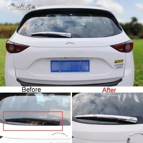 Tonlinker Cover Case Sticker for MAZDA CX5 2017-18 Car Styling 4 Pcs ABS Chrome Two style Rear wipers decoration Cover stickers