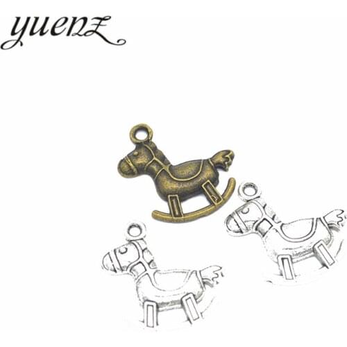 YuenZ 10 pcs Antique Silver color horse Charm fit for style Bracelets Necklace DIY Metal Jewelry Making 24*22mm D9158