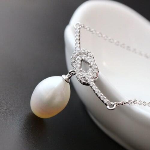 Retro Thai Silver Wholesale Womens S925 Sterling Silver Necklace Natural Pearl Fashion Hypoallergenic Silver Set Necklace
