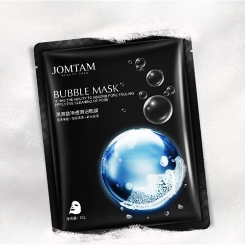 Black Sea Salt Clearing Oil Control Bubble Facial Mask Depth Replenishment Gentle Deep Cleansing Hydrating 1Pcs