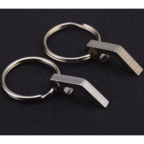 100pcs/lot Mini Stainless Steel Bottle Opener Keyring Alloy Titanium Outdoor EDC Keychain Key Holder Wholesale