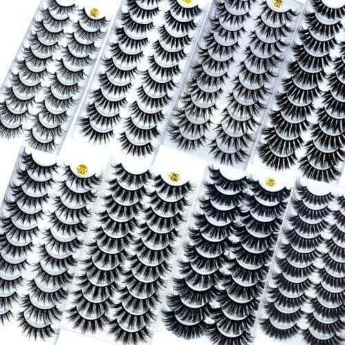 1000 Pairs 8-25 mm 3d Mink Lashes Bulk Faux Thick Long Wispy Natural Mink Lashes Pack Short Wholesales Natural False Eyelashes