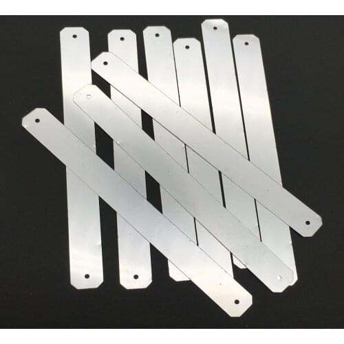 120pcs/500pcs 10*100mm Large Rectangular Bar Two Holes Flat Sequin Sewing,Wedding Craft,Women Kids DIY Garment Accessory Silver