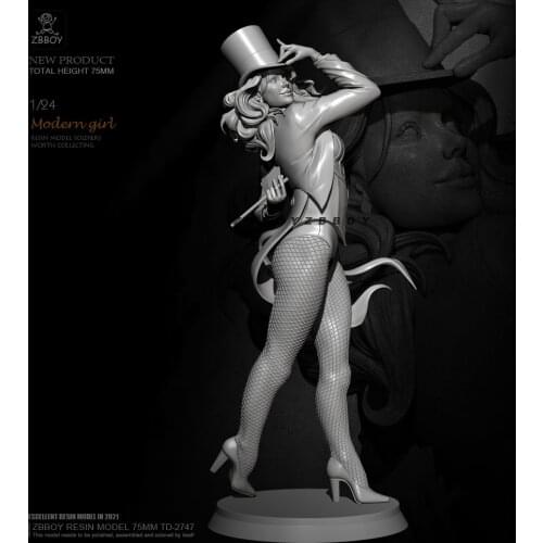 75mm 1/24 Resin model kits figure beauty colorless and self-assembled TD-2747