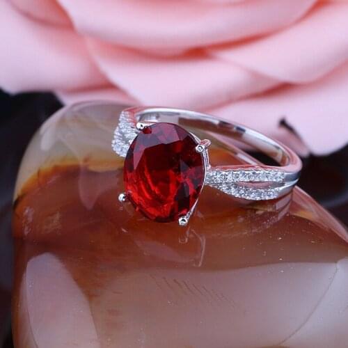 925 Sterling Silver Zircon Ring Inlay Elegant