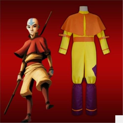 Movie Avatar The Last Airbender Avatar Aang Cosplay Costume Uniform Party Halloween Costume For Men Adult Women