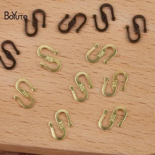 BoYuTe (1000 Pieces/Lot) 9*6.5MM 11*8MM Metal Brass 18K Carved S Shaped Connector Clasps Diy Handmade Jewelry Making Materials