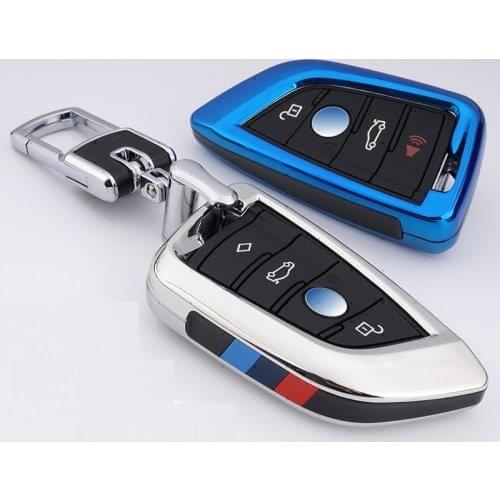 Car key Cover Case for BMW X1 X5 X6 F15 F16 F48 BMW 1 / 2 Series Plating Remote Controller Key Bag Holder for bmw blade KeyChain