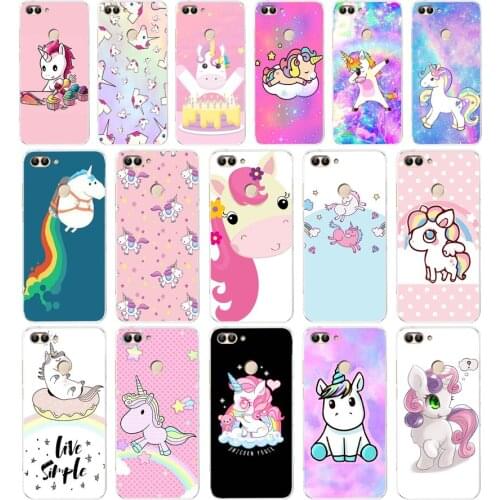 74AA Unicorn On Rainbow Jetpack Soft TPU Case Cover For Huawei Honor P Smart 2018 2019 Y6 Prime 2018 Nova 2i 3i View 10