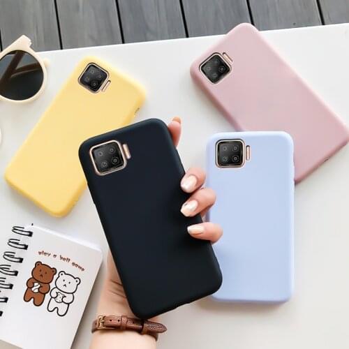 For OPPO A73 2020 4G Case Silicone Case For OPPO A73 2020 4G Macaron Colors Candy Soft TPU Simple Black Casing Phone Back Cover