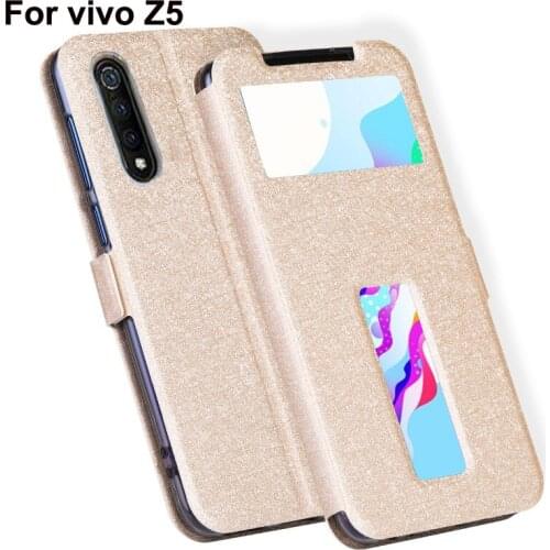 For vivo Z5 Case V1921A Front window stand PU Leather back Cover For VIVO Z5 Z 5 phone cases vivoZ5 6.38" Flip Case bumper