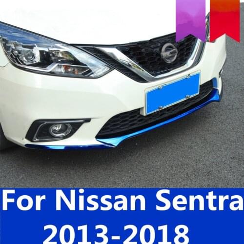 Front bumper decorative bright bar front bumper anti-collision anti-scratch strip Accessories For Nissan Sentra 2013-2018