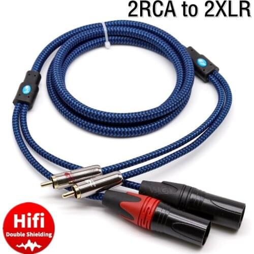 2x RCA to 2x XLR Male Audio Cable For Mixer Console Amplifier Microphone Dual RCA XLR Jack Home Theater Devices Wire 1m 2m 3m 5m