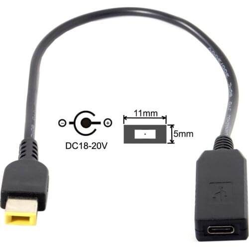 USB 3.1 Type C USB-C to Rectangle 11.0*5.0mm Power Plug PD Emulator Trigger Charger Cable for Lenovo Think Pad X1 Carbon