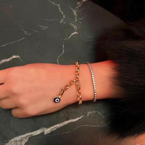 GULCE DERELI, EVIL EYE CHARM BRACELET, CHAIN BRACELETS, CHARM BRACELETS, GIFT BOX, GOLD/SILVER PLATED