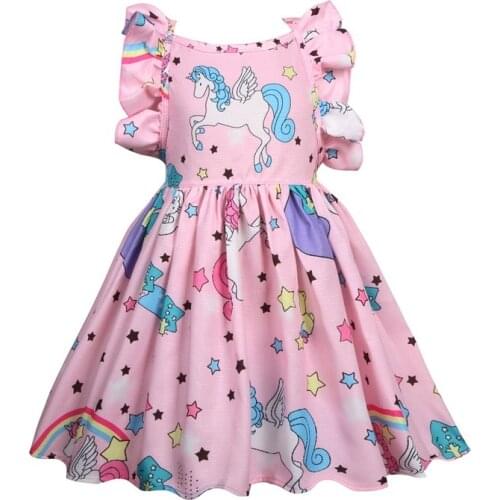 Hot Sale girl dress unicorn dresses little girls clothing baby girl clothes princess party clothing kids christmas dress