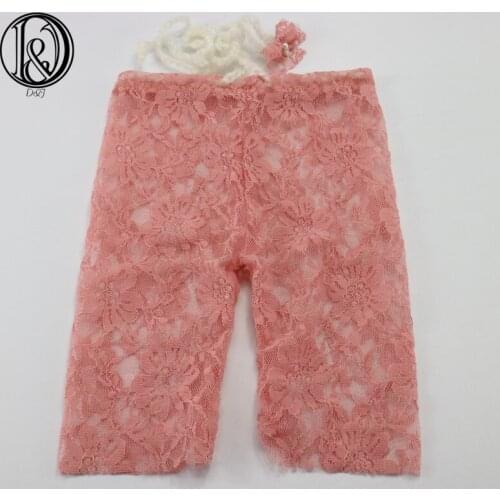 Handcraft Stretch Lace Mini Pants with matched headband full set Baby Photography Props BABY SHOWER GIFT