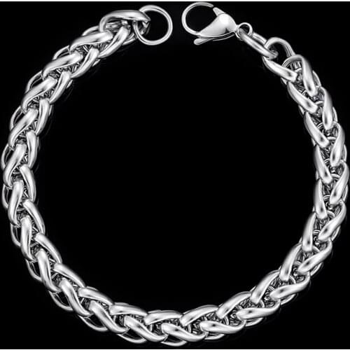 Cheap 3/5/7mm Men Women Customize Bracelets Stainless Steel Wheat Chains Lobster Clasp ty011