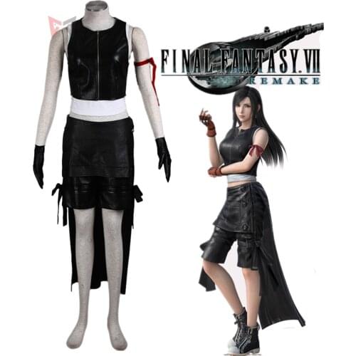 New Leather Dress for Final Fantasy VII FF7 TIFA_1 Cosplay Outfit tifa cosplay costume Custom Made Costume