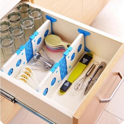 Creative Adjustable Length Drawer Partition Plate Thickening Plastic Baffle Telescopic Bracket