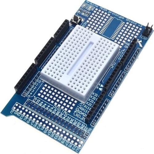 MEGA 2560 R3 Proto Prototype Shield V3.0 Expansion Development Board + Mini PCB Breadboard 170 Tie Points for Arduino
