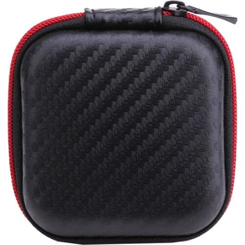 Portable Headphone Storage Bag Mini Zipper Earphone Headset Case Bag USB Cable Organizer Coin Purse Square Pocket Hard Case Box