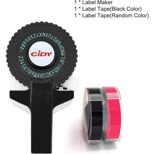 Portable Manual Label Maker DIY 3D Embossing Label Writer Printer Typewriter with Plastic PVC 9mm Label Tapes Lettering Machine