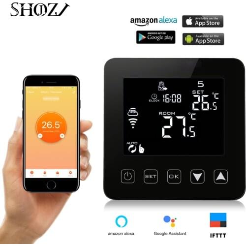 Alexa voice google assistant Heating thermostat control Electric Floor Heating Programmable Thermostat Temperature Controller