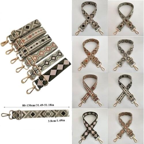 Adjustable Nylon Bag Strap Jacquard Wide Women Handbag Strap Crossbody Shoulder Handle Luggage Bag Accessories Purse Handles