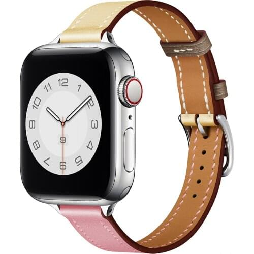 Superior Slimmer Leather Strap for iWatch Band 38mm 42mm 6SE/5/4/3/2 Lady Wristband for Apple Watch 44mm 40mm Correa Accessories