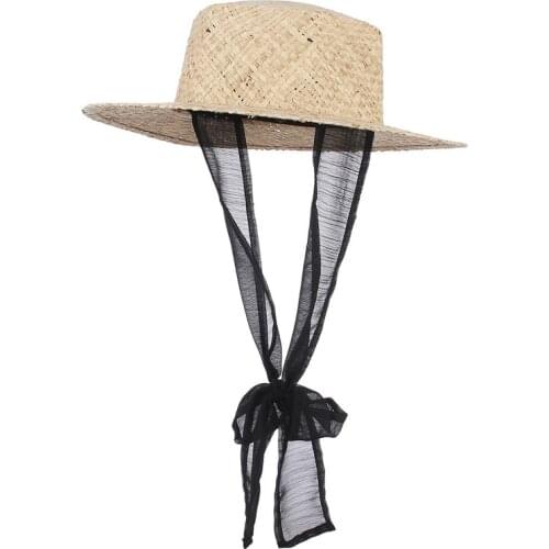 New Beach Hexagon Straw Hat Summer Hats For Women Retro Flat Hat Brim Hand-Made Raffia Outdoor Sun Protection