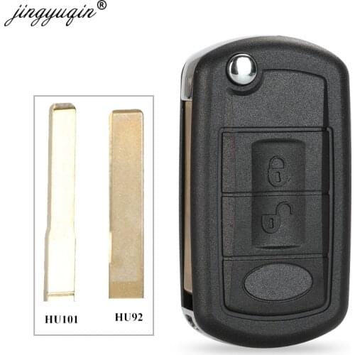 Jingyuqin Replacement Shell 3 Buttons Remote Flip Car Key Case Styling for LAND ROVER Range Rover Sport LR3 Discovery HU92 HU101