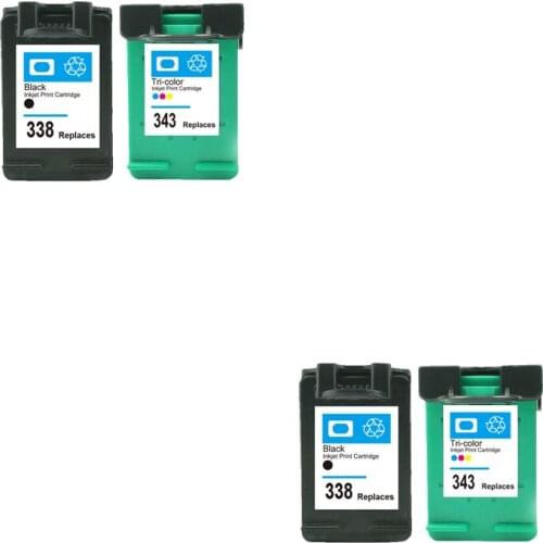 LuoCai compatible ink cartridges For hp 338 343 PSC 1500 1510 1513 1600 1610 2300 2600 2610 Photosmart C3100 C3110 C3150 C3180