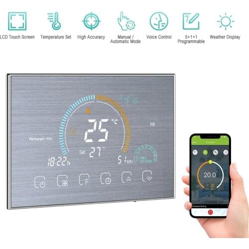 BHT 8000 Smart HomeWi-Fi Smart Programmable ThermostatVoice APP Control Backlit LCDWater/Gas Boiler HeatingTemperature Regulator