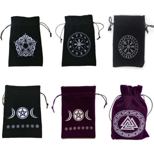 Thick Velvet Tarot Card Storage Bag Witch Divination Convenient Drawstring Package Board Game Witchcraft Supplies Accessories