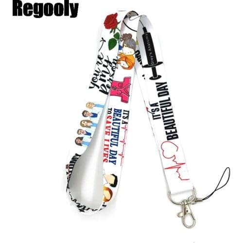 Greys Anatomy doctors Neck keychain necklace Anime Cartoon Neck Strap Lanyard ID badge holder Keychain Lanyards gifts