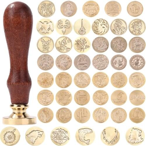 25mm Replace Copper Head Unreal World Wax Seal Antique Sealing Wax Stamp Wood Handle DIY Envelope Wedding Invitations Hobby Tool