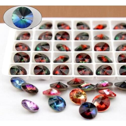 12mm 1122 rivoli fancy stone high quality Tourmaline beads k9 Tourmalines crystal beads for Jewelry