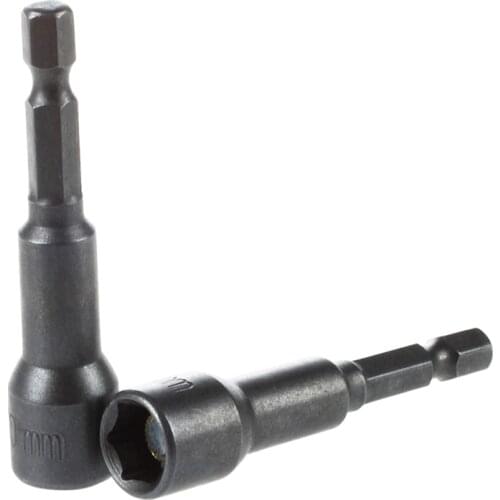 2Pcs 1/4 Shank Magnetic 10mm Socket Wrench Hex Nut Driver Bit