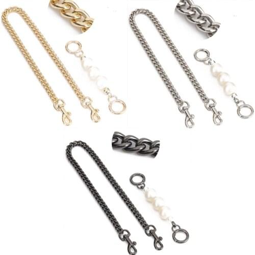 2pcs DIY Purse Strap Extenders Replacement Chain Charms with Metal Buckle