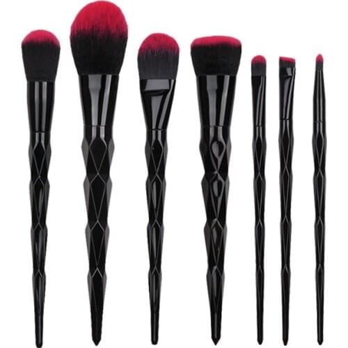 7pcs/Set Heated Blending Blush Metal Makeup Brushes Cosmetic Face Foundation Power Eyeshadow Make Up Brush Kit Maquiagem Cotton