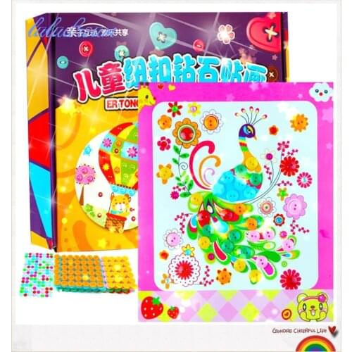 8pcs/set DIY Paper Plate Art Craft Puzzle Stickers Cartoon Animals Creative Gift Boxes Kindergarten Kids Educational Toys